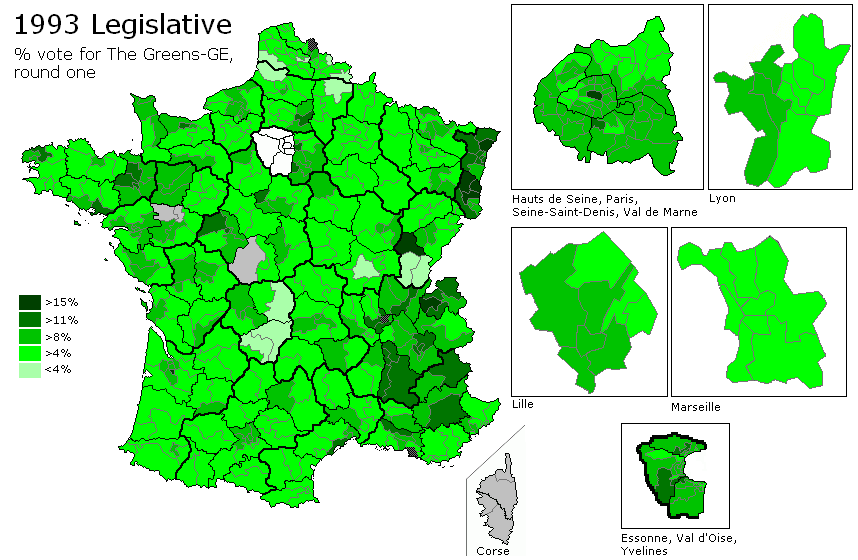 France. Legislative Election 1993 Electoral Geography 2.0